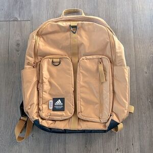 adidas Iconic 3 Stripe Backpack, Mesa Brown